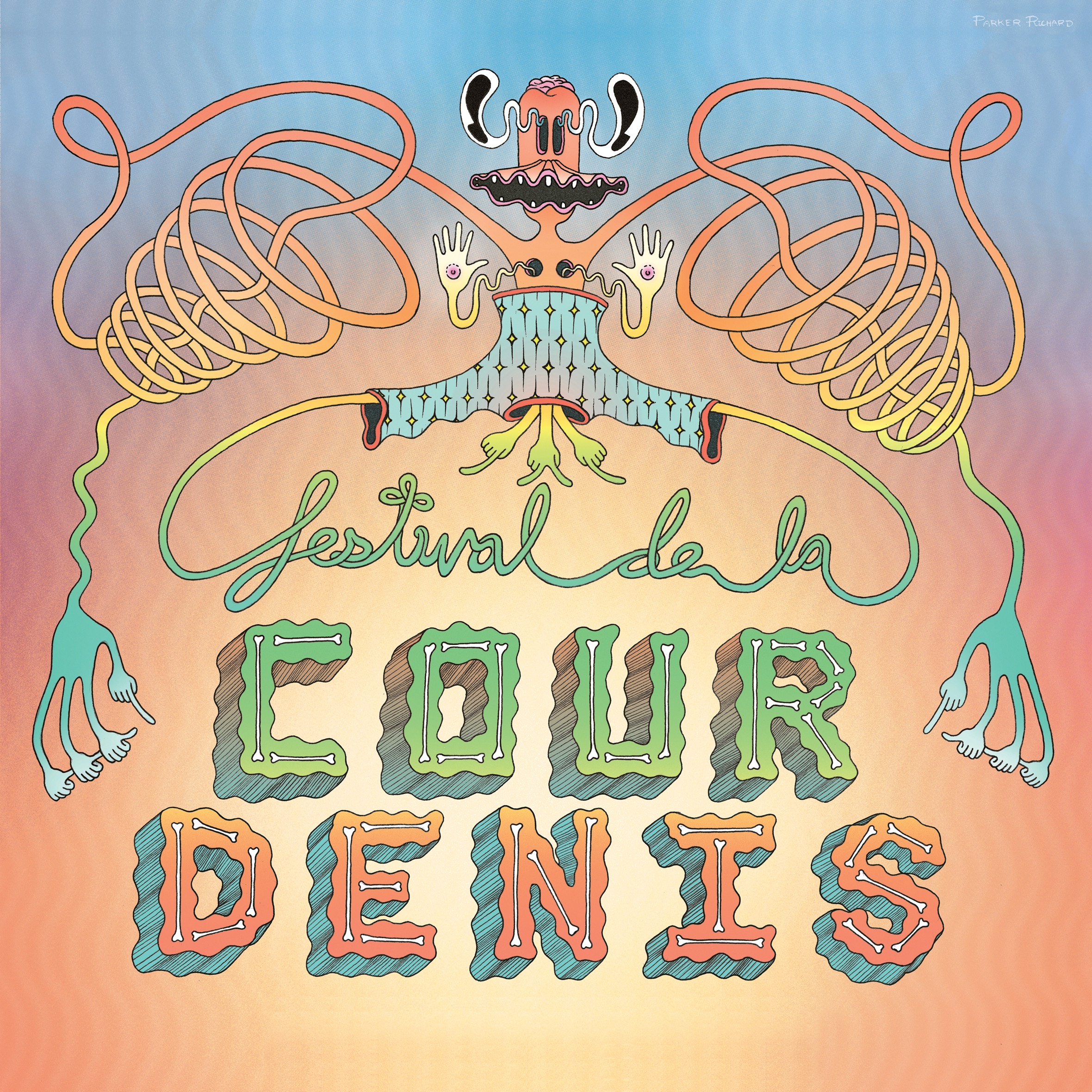 2016 Festival de la Cour Denis poster illustration cropped into a square