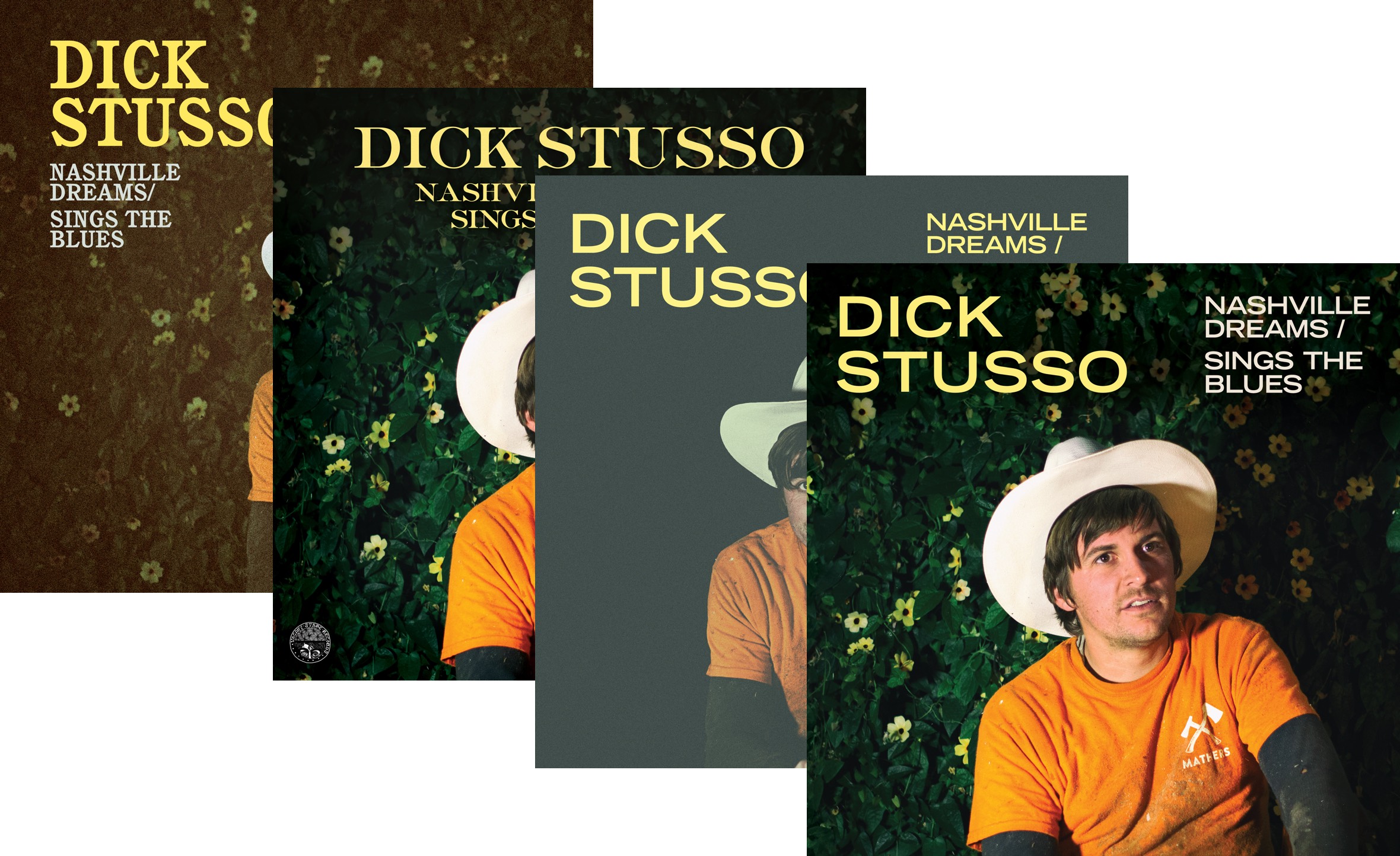 Album cover concept development for Dick Stusso's Nashville Dreams/Sings the Blues