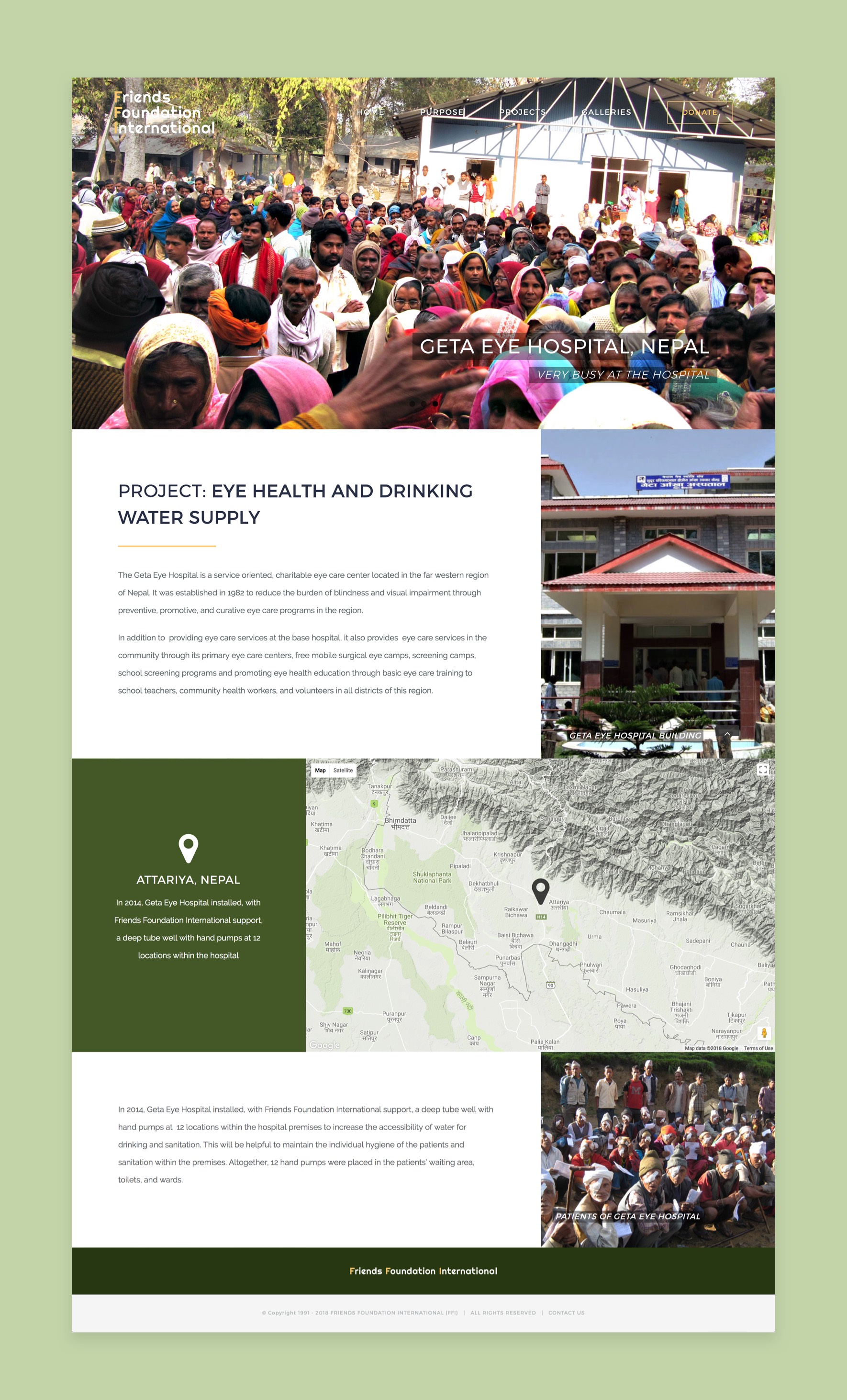 Project page of Friends Foundation International website