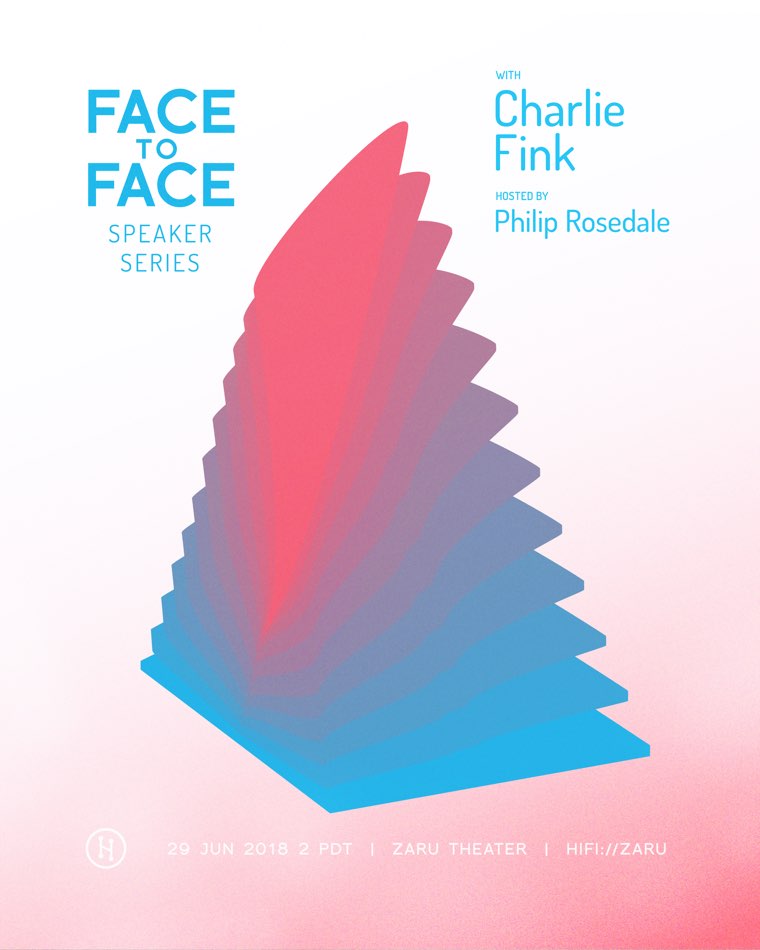 Poster design for Face to Face Speaker Series with Charlie Fink