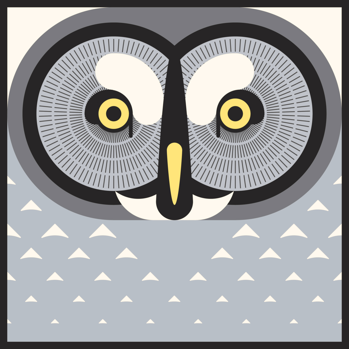 Illustration of a Great Grey Owl for Google