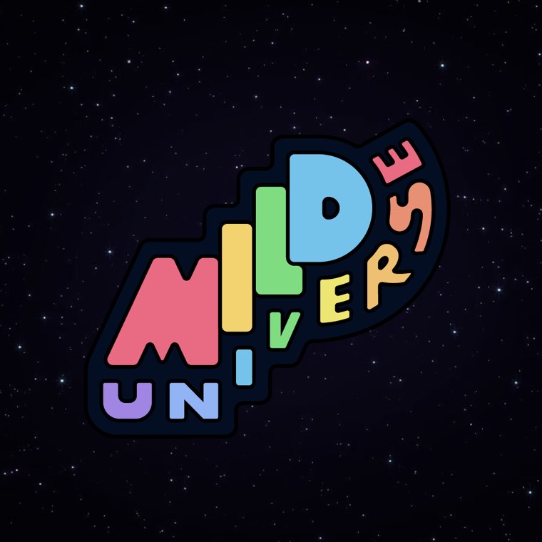 Mild Universe logo in the 'Sour Rainbow' colorway