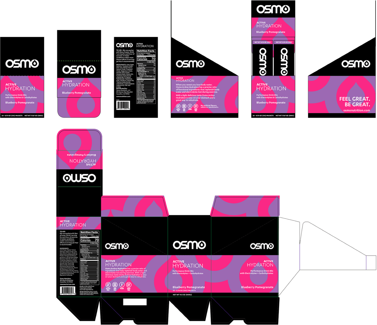 2D Osmo product packaging layout