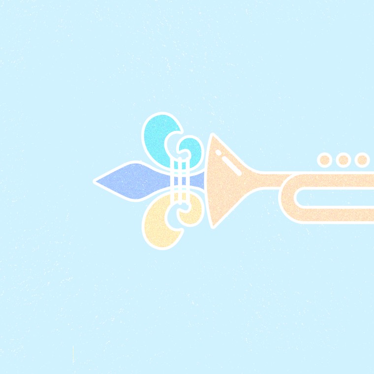Fleur-de-lis x trumpet hybrid icon from the Good Measure tour poster