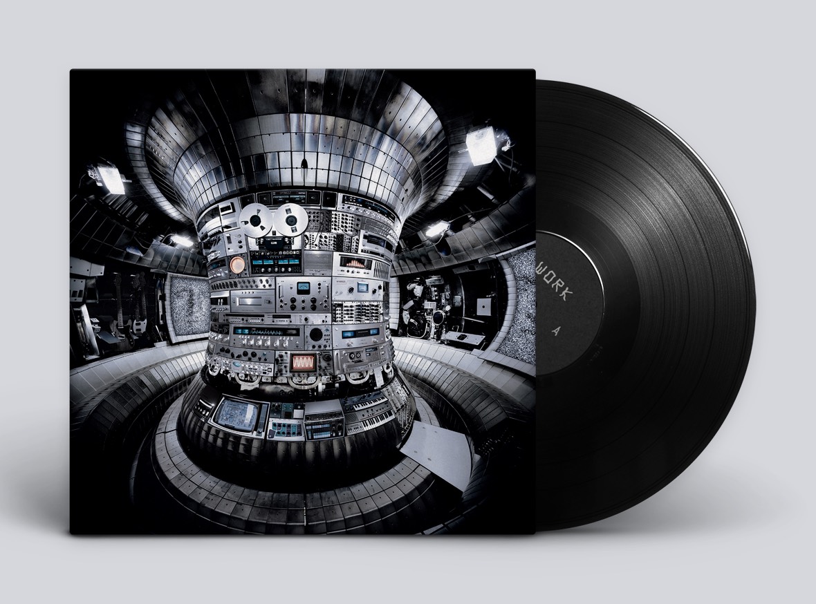 Mockup of the WORK album jacket and vinyl record